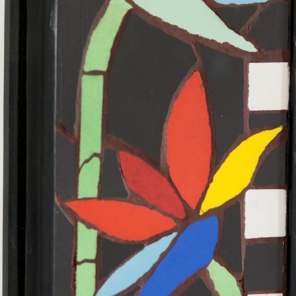 Alternate image for Ceramic Tile Floral Mosaic Wall Mirror from India Colorful Blossom