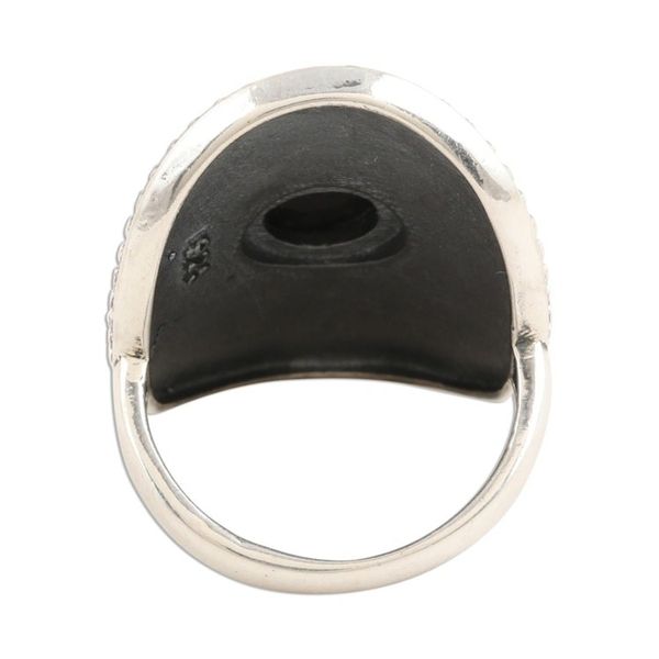 Alternate image for Dramatic Onyx and Sterling Silver Cocktail Ring Royal Rawa