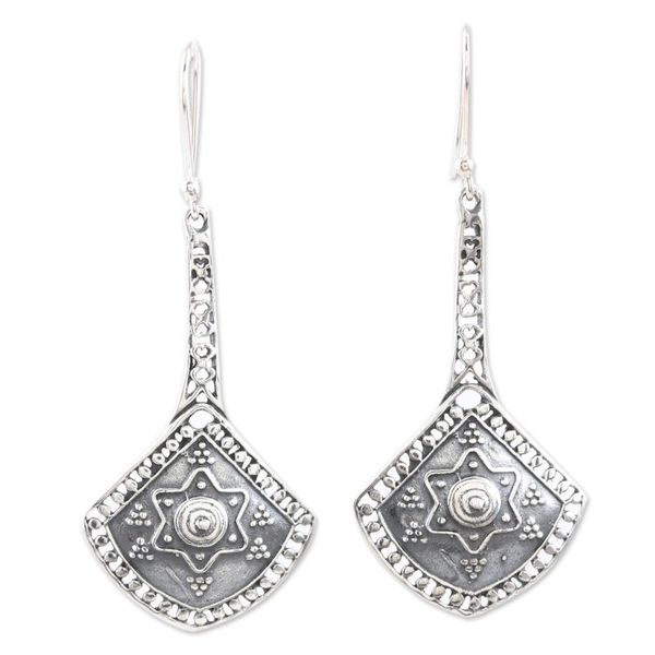 Alternate image for Artisan Crafted Sterling Silver Dangle Earrings from India First Star