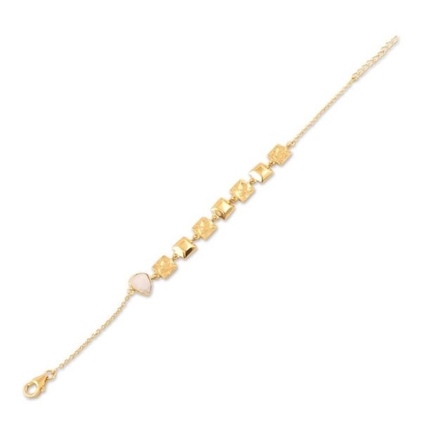 Alternate image for 18k Gold Plated Rainbow Moonstone Bracelet Golden Plaza