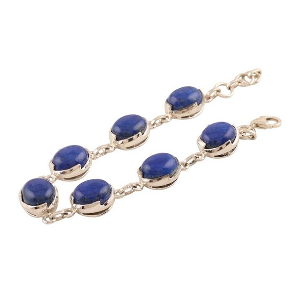 Alternate image for Sterling Silver and Lapis Lazuli Link Bracelet Saputara Saga