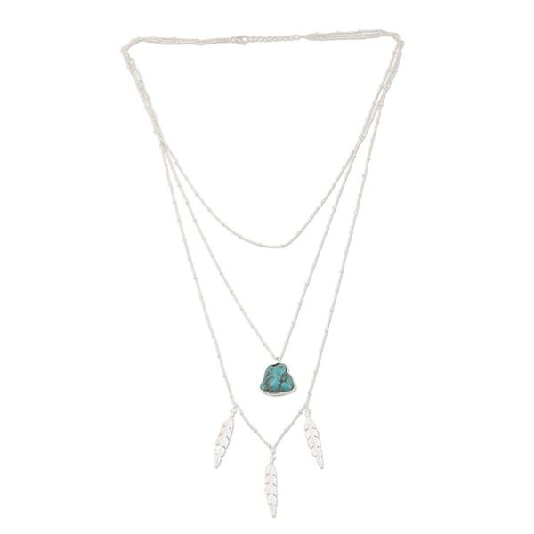 Alternate image for Hand Made Sterling Silver Leaf-Themed Pendant Necklace Leaves in Fall