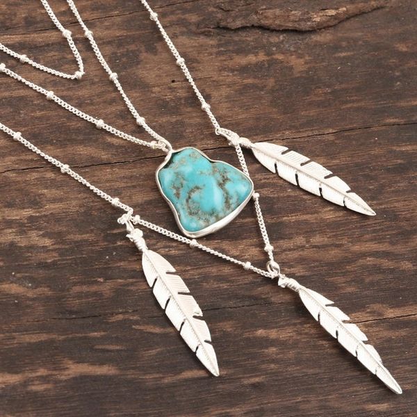 Alternate image for Hand Made Sterling Silver Leaf-Themed Pendant Necklace Leaves in Fall