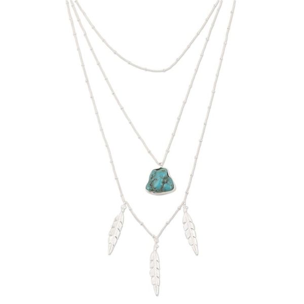 Alternate image for Hand Made Sterling Silver Leaf-Themed Pendant Necklace Leaves in Fall