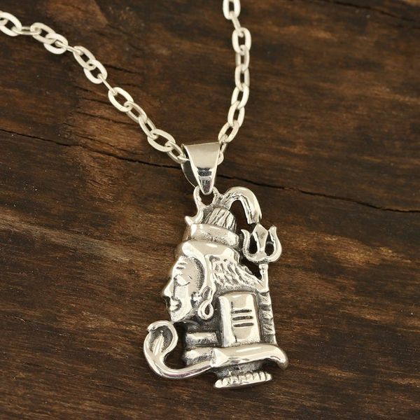 Alternate image for Shiva-Themed Sterling Silver Pendant Necklace from India Shiva Lingam