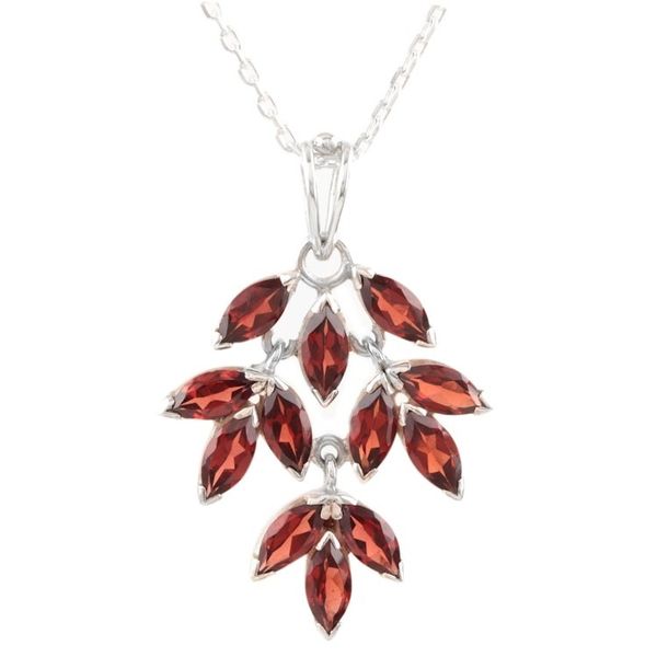 Alternate image for Marquise Garnet Pendant Necklace Crafted in India Glittering Autumn