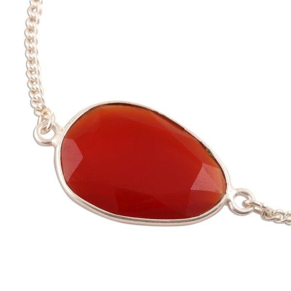 Alternate image for 6-Carat Carnelian Pendant Bracelet from India Fiery Twins