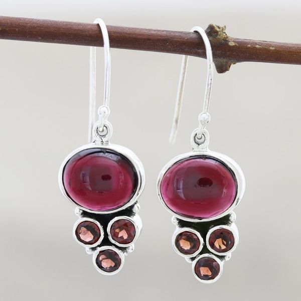 Alternate image for Multi-Stone Garnet Dangle Earrings Old Flame