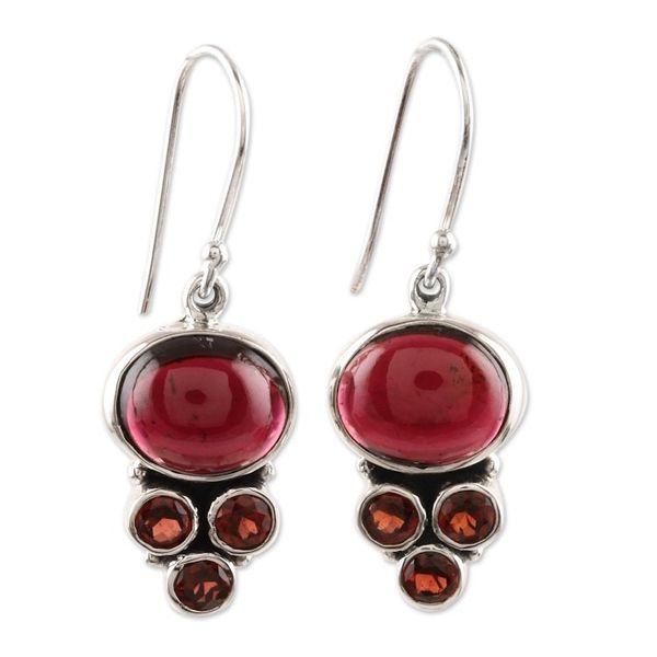 Alternate image for Multi-Stone Garnet Dangle Earrings Old Flame