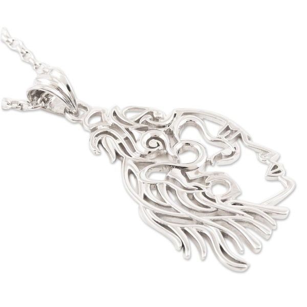 Alternate image for Artisan Made Sterling Silver Shiva Pendant Necklace The Destroyer