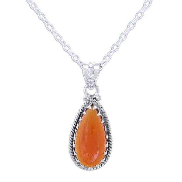 Alternate image for Sterling Silver and Citrine Pendant Necklace Energizing Orange