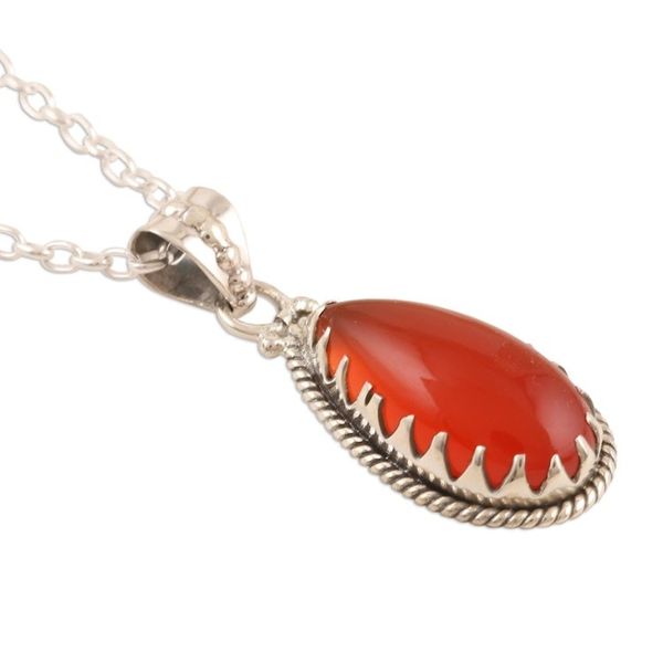 Alternate image for Sterling Silver and Citrine Pendant Necklace Energizing Orange