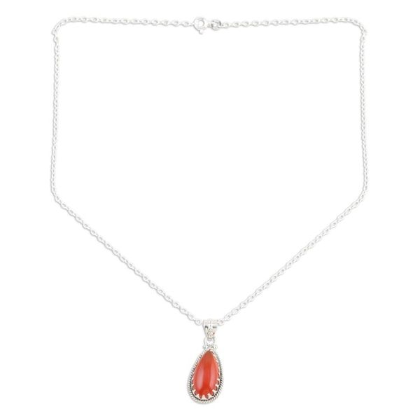 Alternate image for Sterling Silver and Citrine Pendant Necklace Energizing Orange