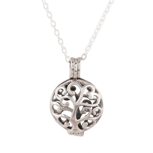 Alternate image for Curl Pattern Sterling Silver Locket Necklace from India Happy Curl