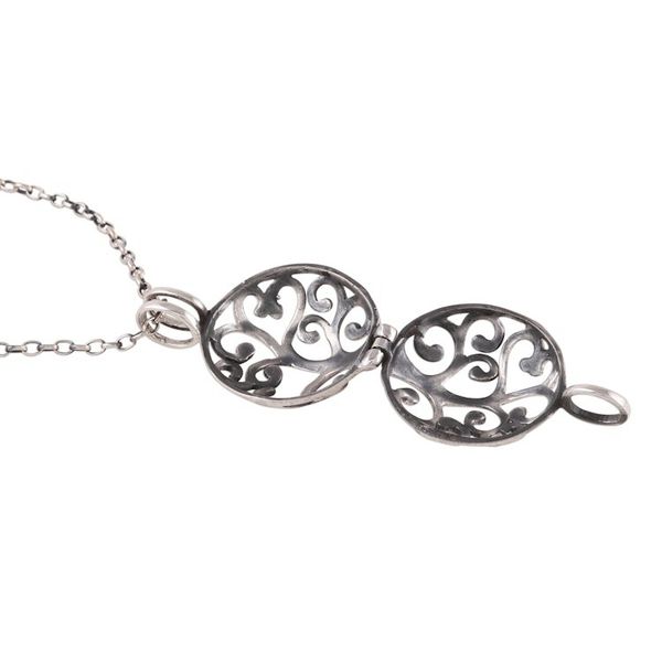 Alternate image for Curl Pattern Sterling Silver Locket Necklace from India Happy Curl