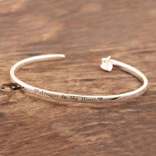 Alternate image for Sterling Silver Heart Charm Cuff Bracelet form India Heart of Mine