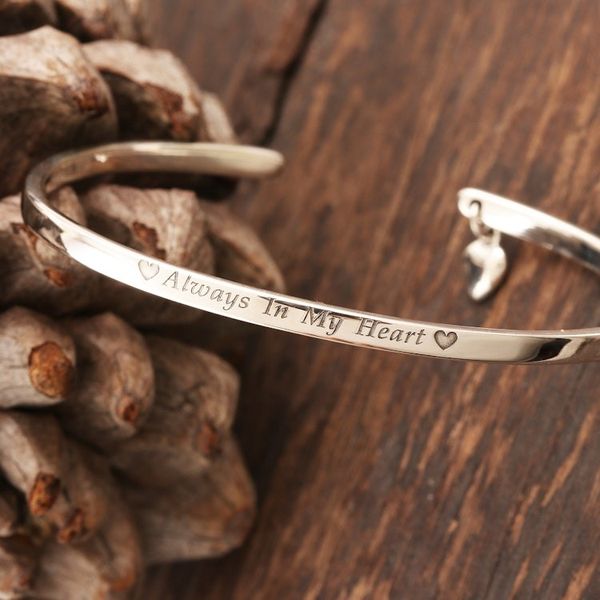 Alternate image for Sterling Silver Heart Charm Cuff Bracelet form India Heart of Mine
