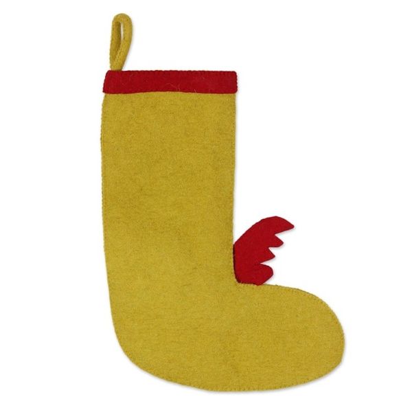 Alternate image for Handmade Wool Christmas Stocking Christmas Message