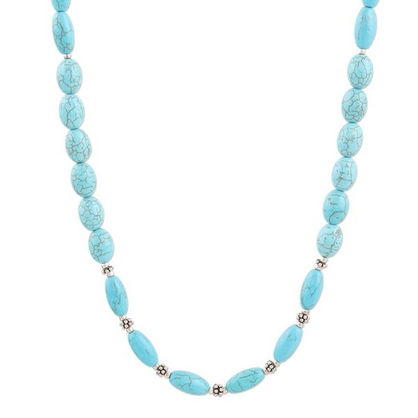 Alternate image for Artisan Crafted Blue Calcite Beaded Necklace from India Clear Blue Sky