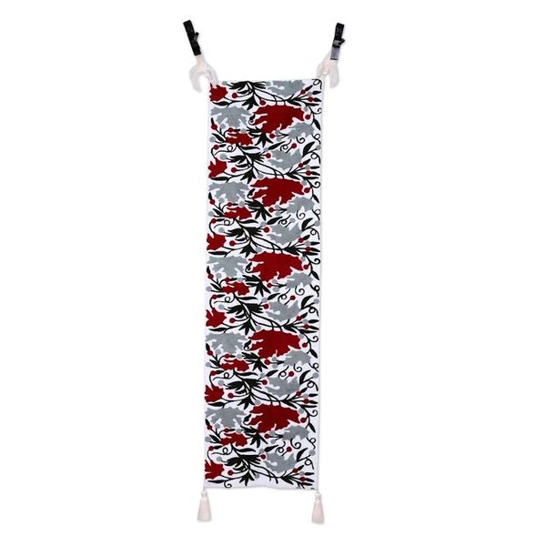 Alternate image for Hand Woven Cotton Table Runner with Floral Motif Beauty of Kashmir