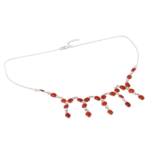 Alternate image for Carnelian Waterfall Necklace from India Luxurious Luster