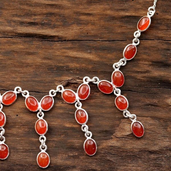 Alternate image for Carnelian Waterfall Necklace from India Luxurious Luster