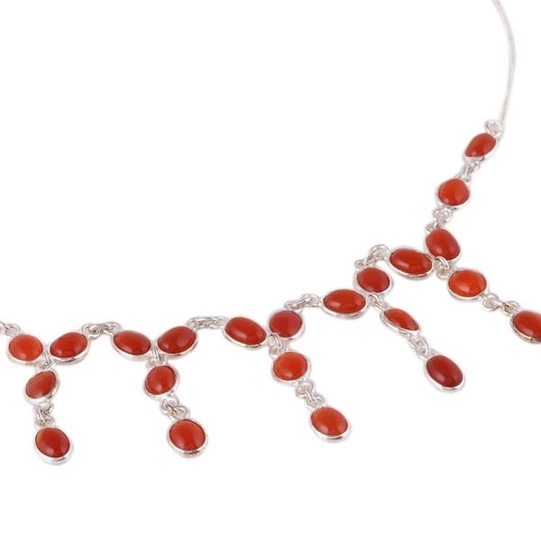 Alternate image for Carnelian Waterfall Necklace from India Luxurious Luster