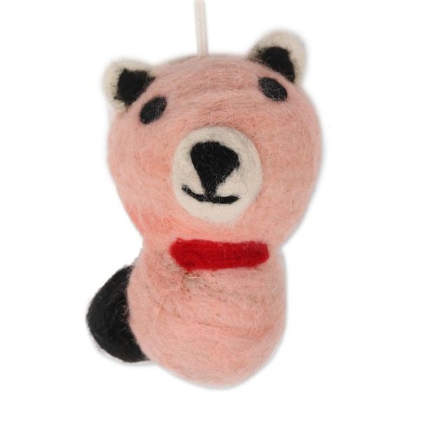 Alternate image for Wool Felt Panda Ornaments from India Set of 3 Panda Charm