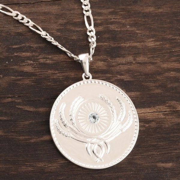 Alternate image for Indian Sterling Silver and Blue Topaz Unity Necklace Uniting People