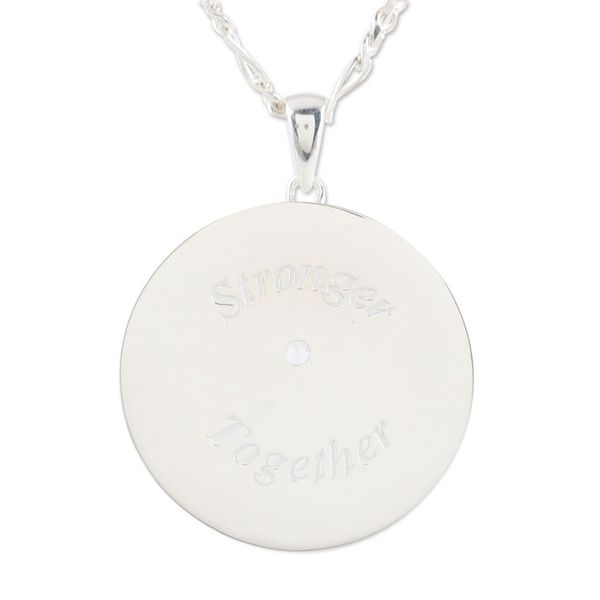 Alternate image for Indian Sterling Silver and Blue Topaz Unity Necklace Uniting People