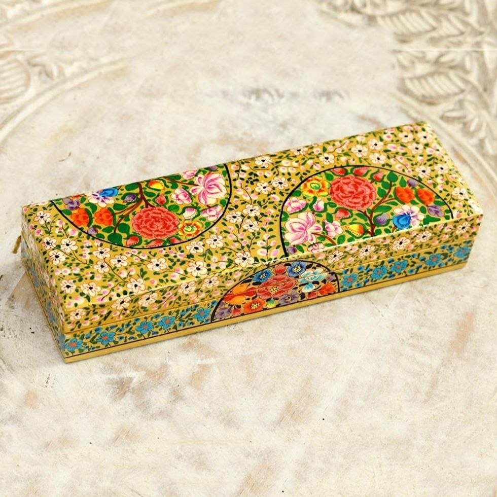 Rectangular Decorative Floral Trinket Box 'Kashmir Posies'