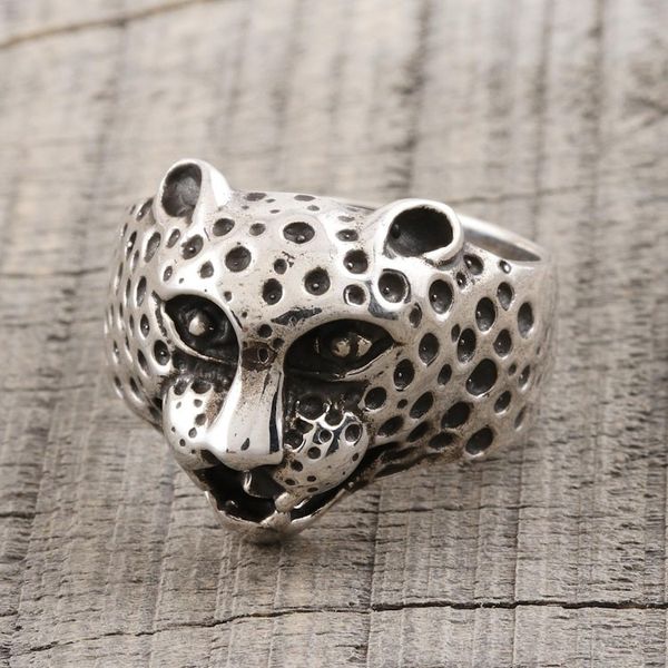 Alternate image for Roaring Cheetah Sterling Silver Mens Ring Roaring Cheetah