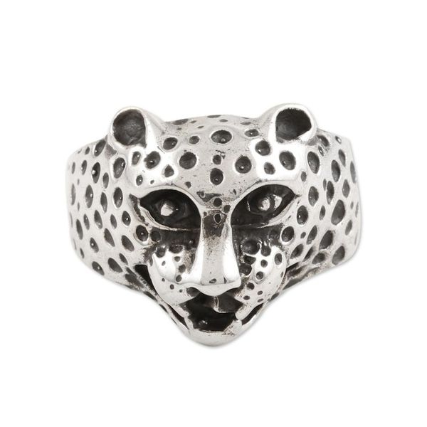 Alternate image for Roaring Cheetah Sterling Silver Mens Ring Roaring Cheetah