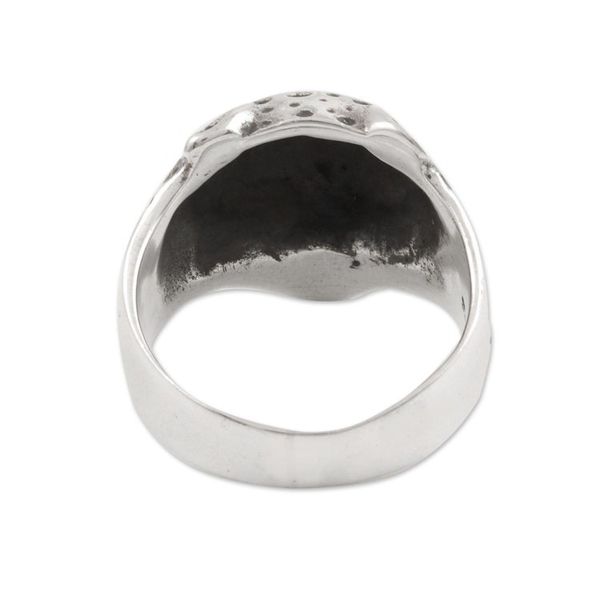 Alternate image for Roaring Cheetah Sterling Silver Mens Ring Roaring Cheetah