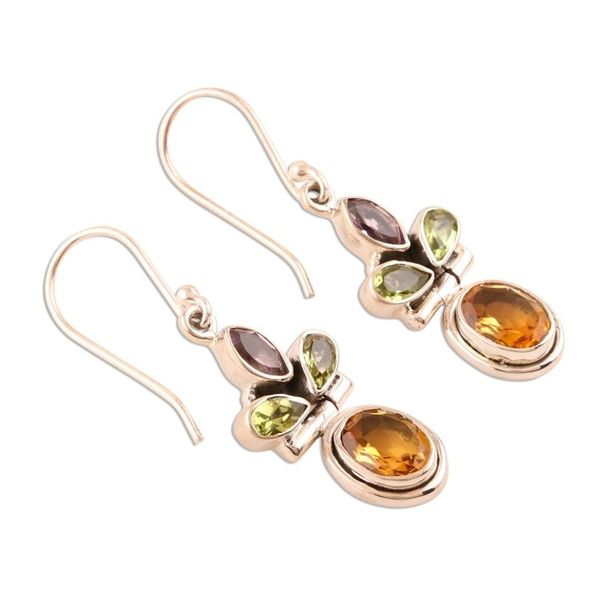 Alternate image for Multi-Gemstone Dangle Earrings from India Petal Play