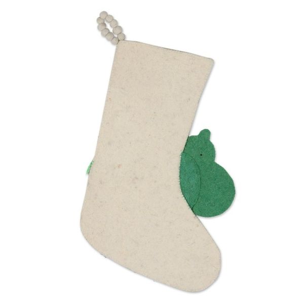 Alternate image for Hippo Wool Felt Christmas Stocking Happy Hippo