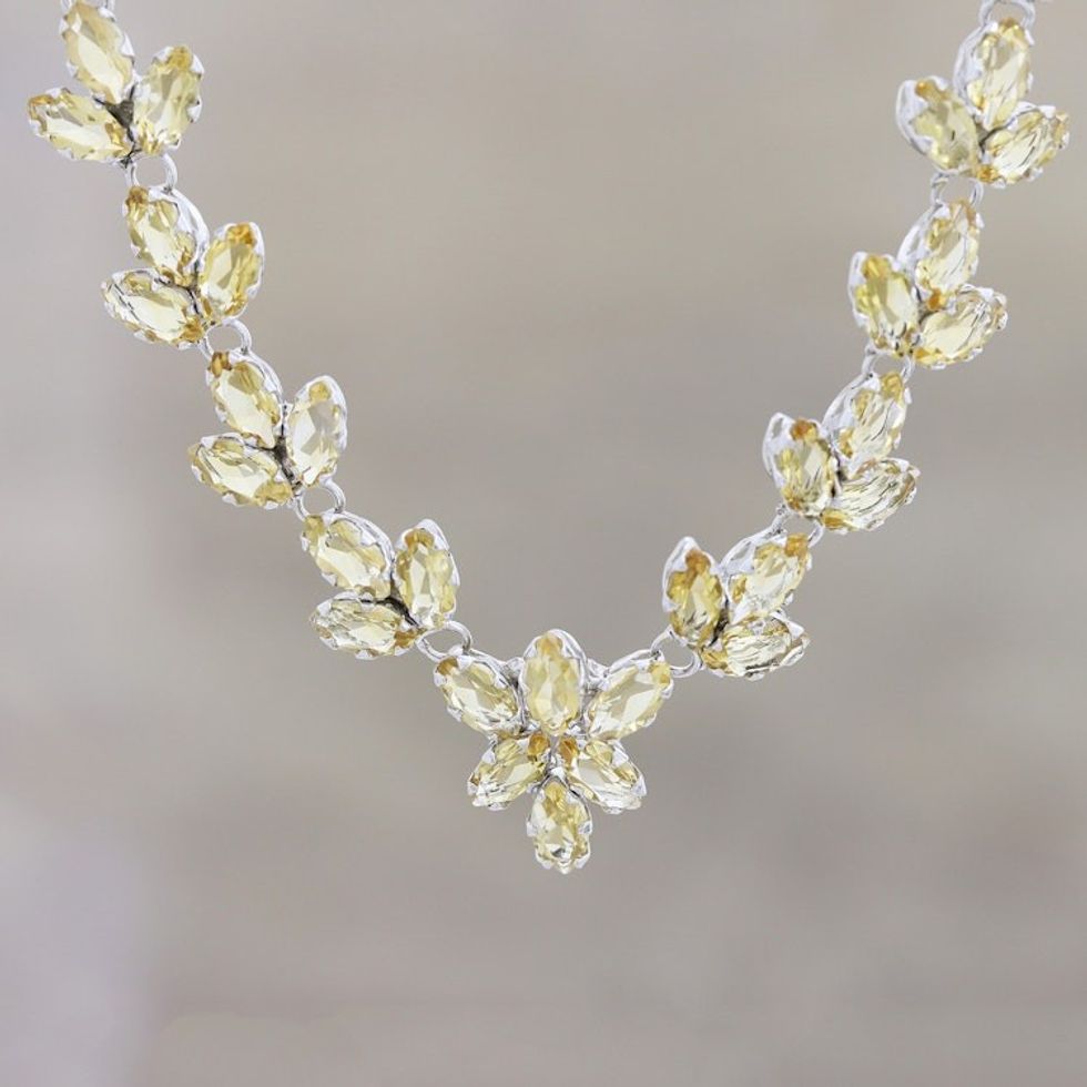 Thirty Carat Citrine Gemstone Necklace 'Gujarat Princess'