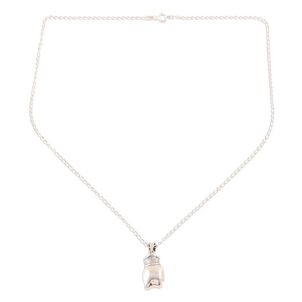Alternate image for Sterling Silver Boxing Glove Pendant Necklace Boxing Glove