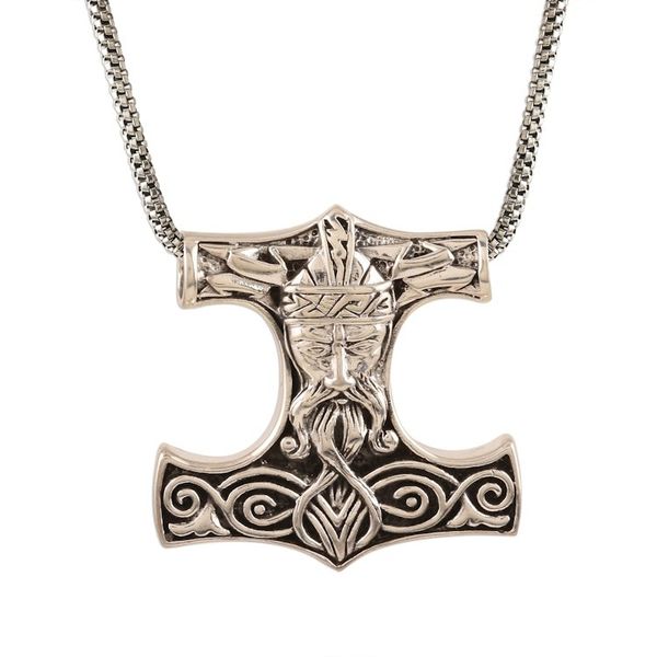Alternate image for Mens Thors Hammer Necklace in Sterling Silver Thors Hammer