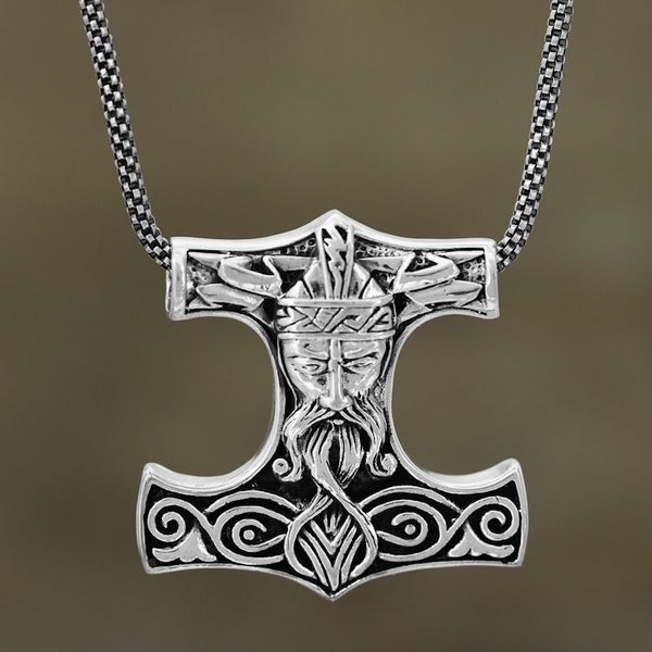Alternate image for Mens Thors Hammer Necklace in Sterling Silver Thors Hammer