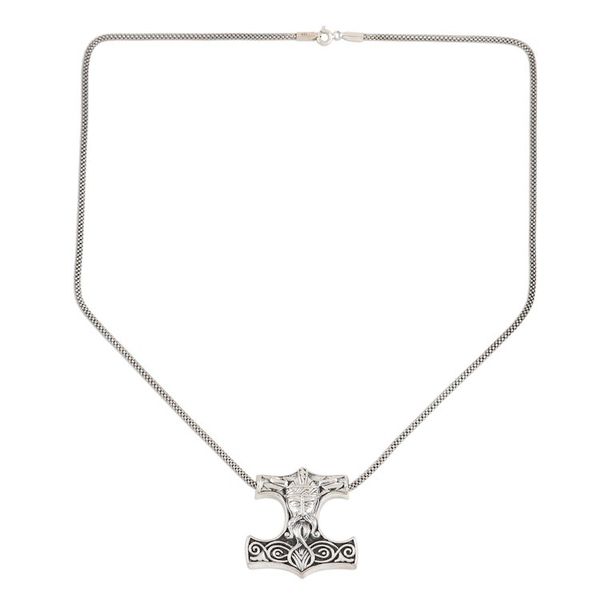 Alternate image for Mens Thors Hammer Necklace in Sterling Silver Thors Hammer