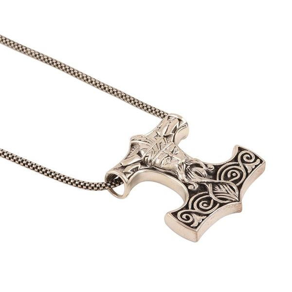 Alternate image for Mens Thors Hammer Necklace in Sterling Silver Thors Hammer