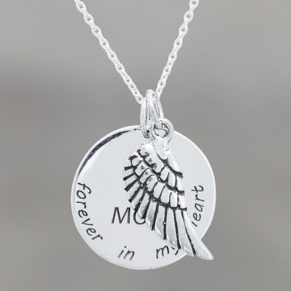 Alternate image for Mother Themed Sterling Silver Pendant Necklace Forever In My Heart
