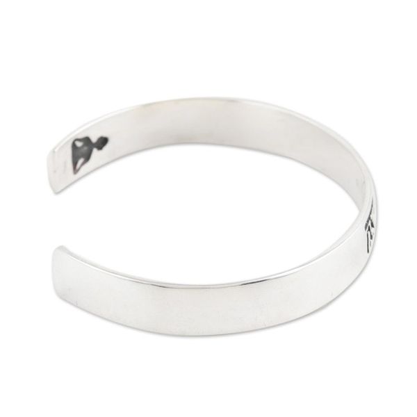 Alternate image for Hand Crafted Sterling Silver Namaste Cuff Bracelet Spiritual Guide