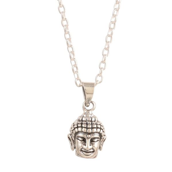 Alternate image for Calm Buddha Pendant Necklace in Sterling Silver Calm Buddha