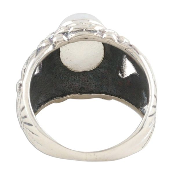 Alternate image for Sterling Silver and Rainbow Moonstone Cocktail Ring Misty Appeal