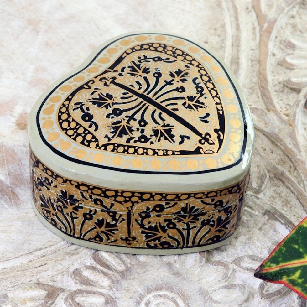 Heart-Shaped Hand Painted Decorative Box 'Srinagar Heart'