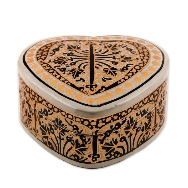 Alternate image for Heart-Shaped Hand Painted Decorative Box Srinagar Heart