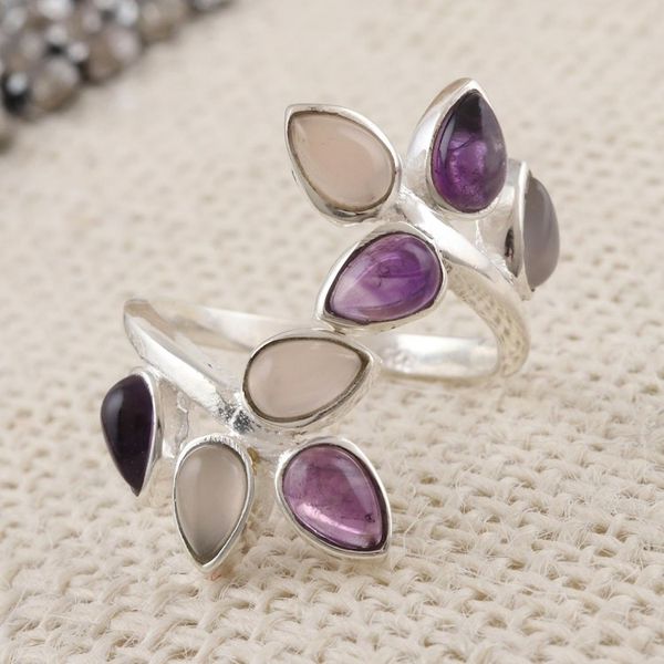 Alternate image for Gemstone Cocktail Ring in Sterling Silver Leafy Glory