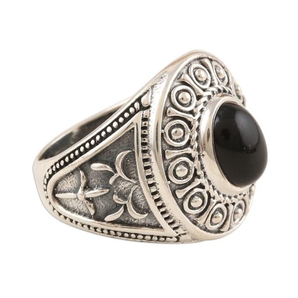 Alternate image for Sterling Silver Black Onyx Dome Ring Majestic at Midnight
